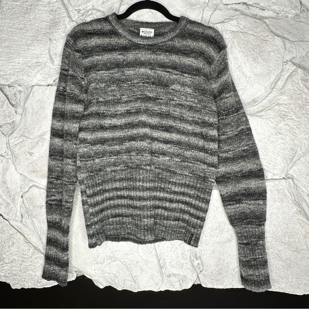 Columbia | Women’s Wool Blend Long Sleeve Striped Pullover Gray Sweater, Size L